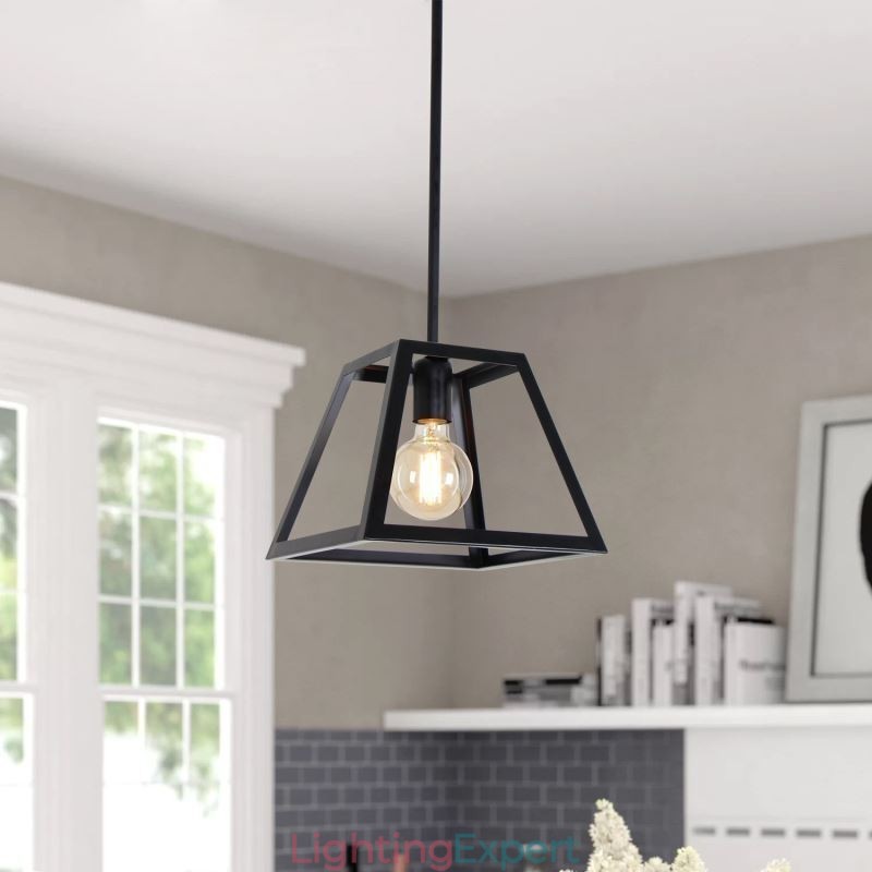 Rustic Farmhouse Pendant Light Industrial Mini Metal Ceiling Light Trapezoidal Shape Island