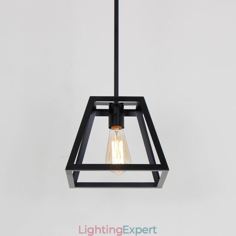 Rustic Farmhouse Pendant Light Industrial Mini Metal Ceiling Light Trapezoidal Shape Island