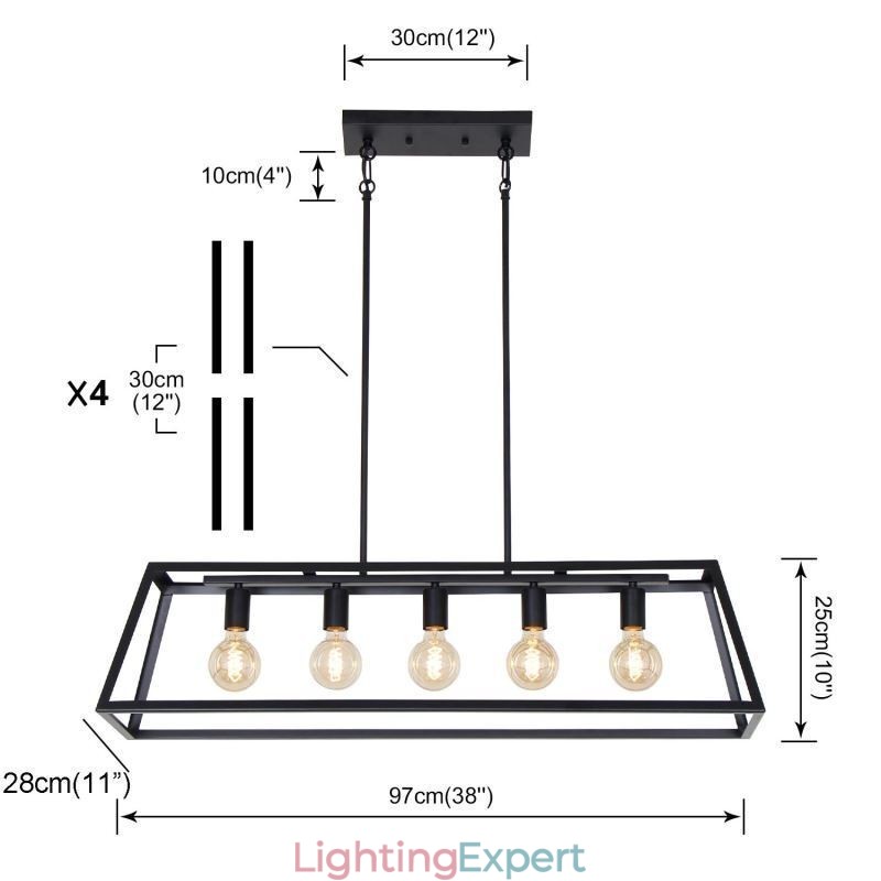 Industrial Metal Pendant Light Trapezoidal Hanging Ceiling Light