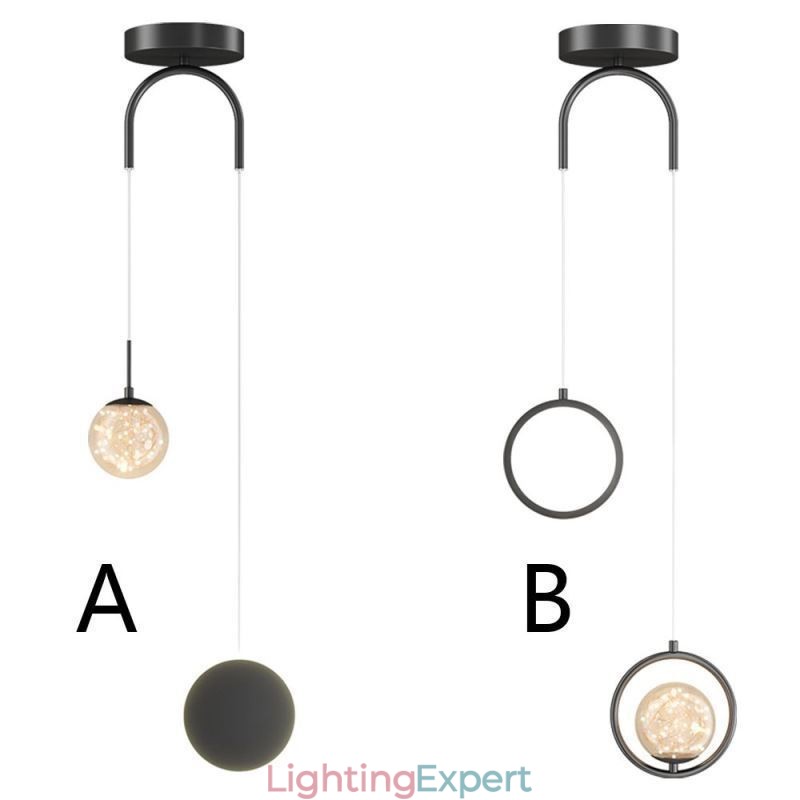 Round Ring Pendant Light Modern Ball Hanging Lamp