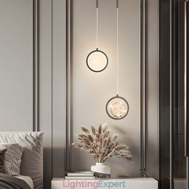 Round Ring Pendant Light Modern Ball Hanging Lamp