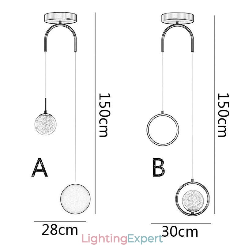 Round Ring Pendant Light Modern Ball Hanging Lamp