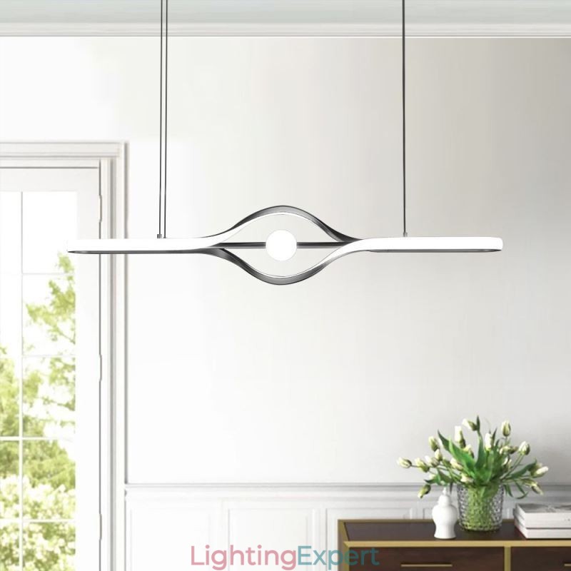 Modern Linear Pendant Light Long Strip Hanging Lamp