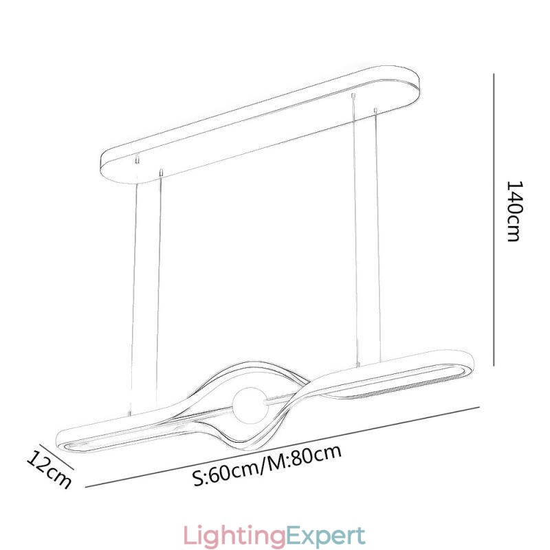 Modern Linear Pendant Light Long Strip Hanging Lamp