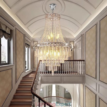Modern Crystal Chandelier Contemporary Elegant Ceiling Light Fixture Duplex Stair Modern Crystal Chandelier Contemporary Elegant Ceiling Light Fixture Duplex Stair