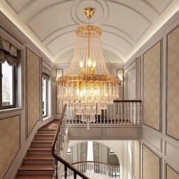 Modern Crystal Chandelier Contemporary Elegant Ceiling Light Fixture Duplex Stair