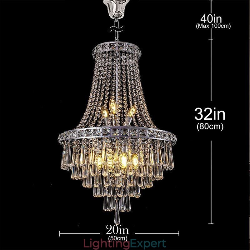 Modern Crystal Chandelier Contemporary Elegant Ceiling Light Fixture Duplex Stair