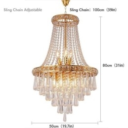 Modern Crystal Chandelier Contemporary Elegant Ceiling Light Fixture Duplex Stair