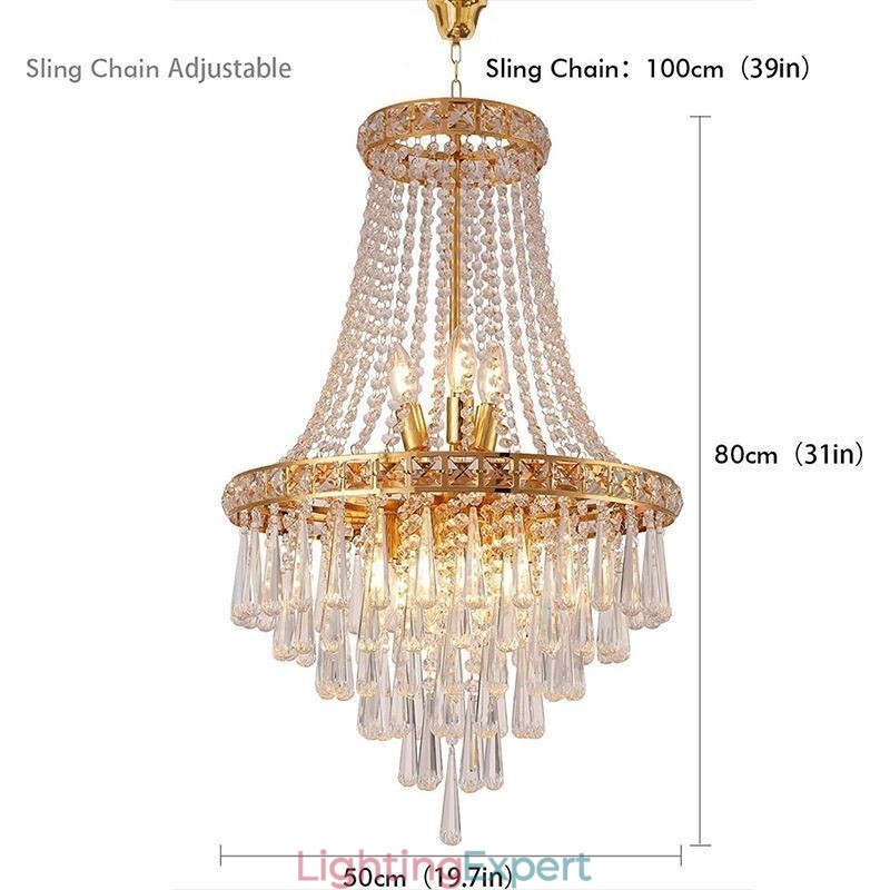 Modern Crystal Chandelier Contemporary Elegant Ceiling Light Fixture Duplex Stair