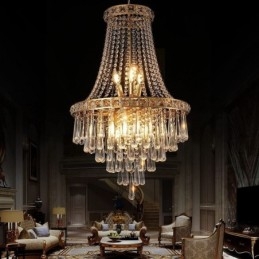 Modern Crystal Chandelier Contemporary Elegant Ceiling Light Fixture Duplex Stair