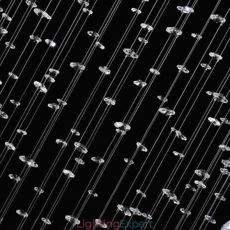 Modern Crystal Chandelier Round Raindrop Ceiling Light