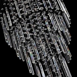 Modern Square Crystal Chandelier Contemporary Elegant Ceiling Light Fixture Duplex Stair