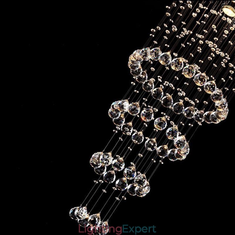 Crystal Chandelier Contemporary Elegant Ceiling Light Fixture Duplex Stair