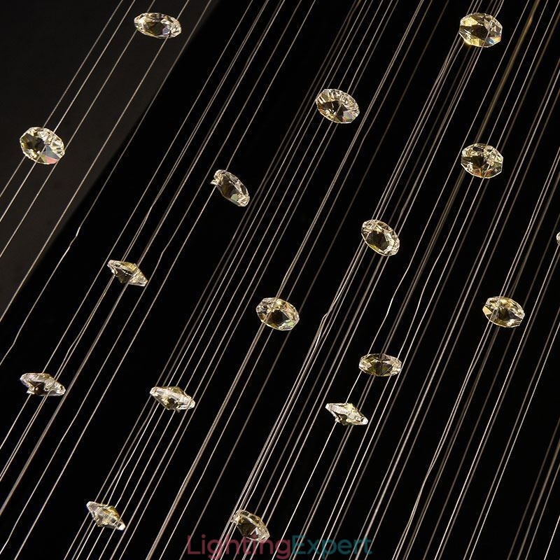 Crystal Chandelier Contemporary Elegant Ceiling Light Fixture Duplex Stair