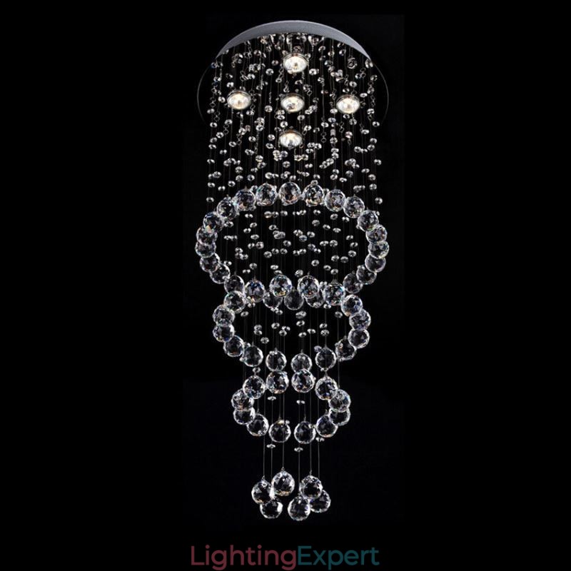 Crystal Chandelier Contemporary Elegant Ceiling Light Fixture Duplex Stair