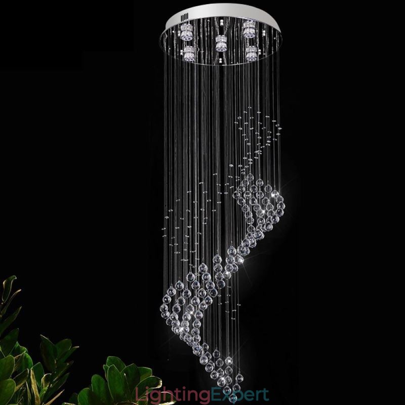 Elegant Crystal Chandelier Raindrop Ceiling Lights Foyer