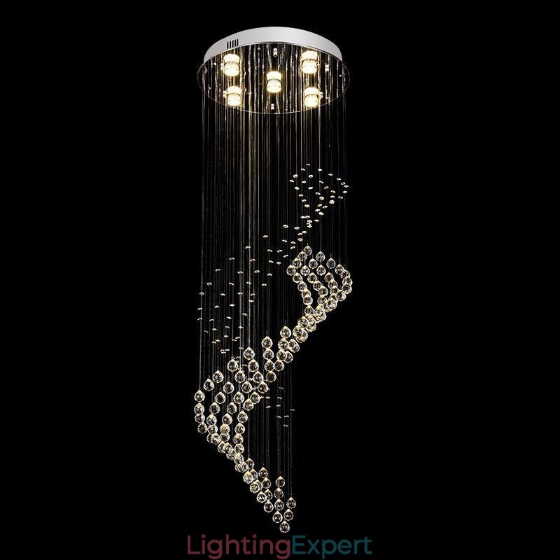 Elegant Crystal Chandelier Raindrop Ceiling Lights Foyer