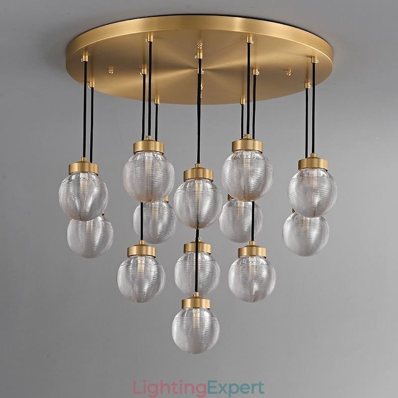 American Cluster Pendant Lamp Light Luxurious Glass Ball Ceiling Light