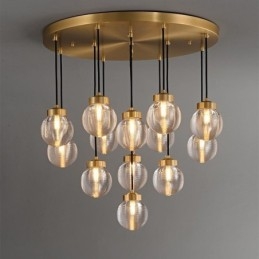 American Cluster Pendant Lamp Light Luxurious Glass Ball Ceiling Light
