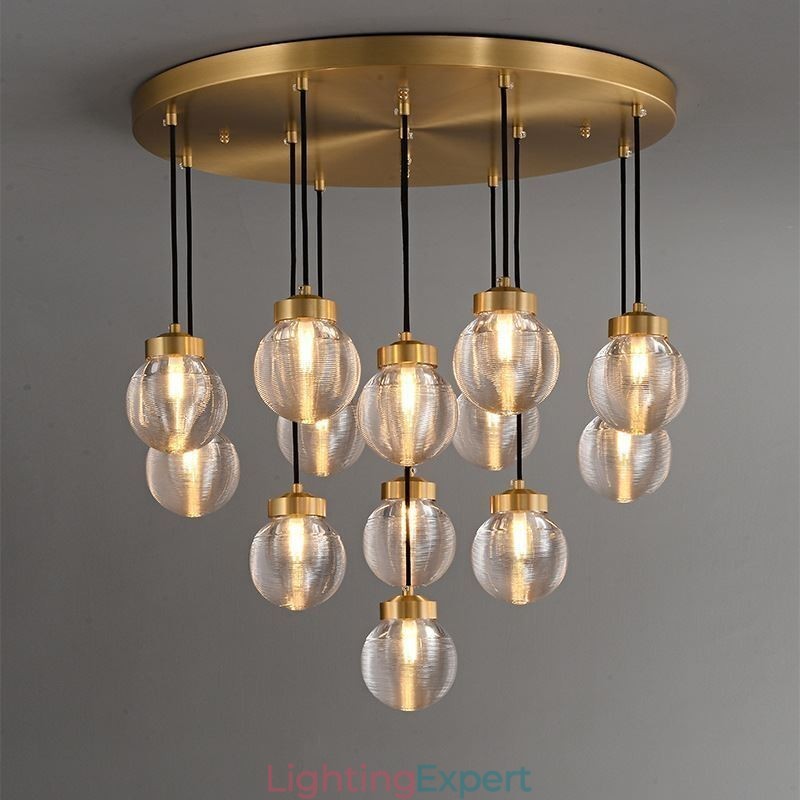 American Cluster Pendant Lamp Light Luxurious Glass Ball Ceiling Light