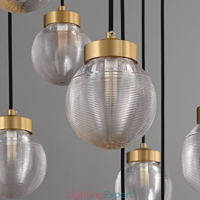 American Cluster Pendant Lamp Light Luxurious Glass Ball Ceiling Light
