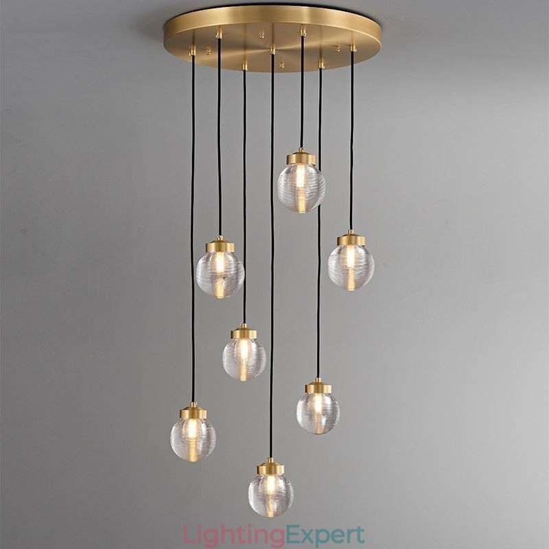 American Cluster Pendant Lamp Light Luxurious Glass Ball Ceiling Light