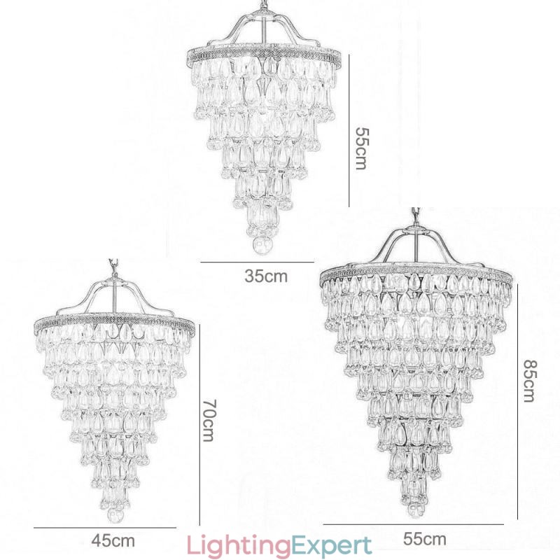 American Crystal Ceiling Light Country Retro Round Pendant Light