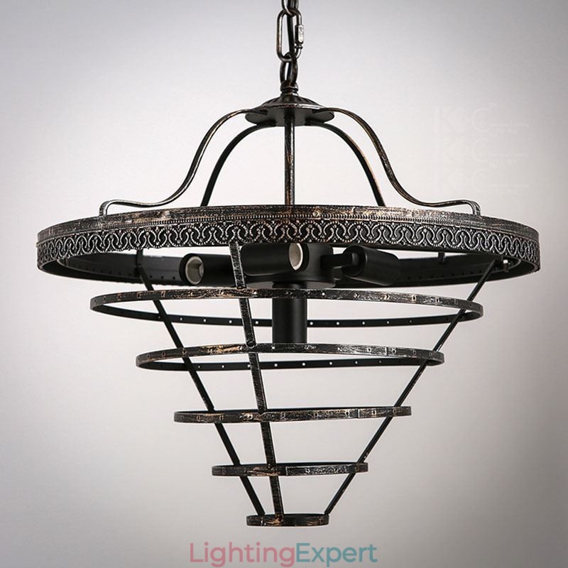American Crystal Ceiling Light Country Retro Round Pendant Light