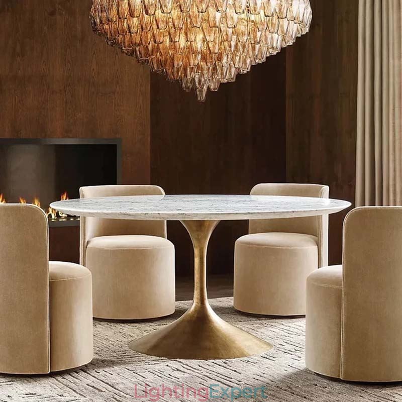 American Pendant Light Glass Ceiling Light Amber Transparent 90cm 14 Lights