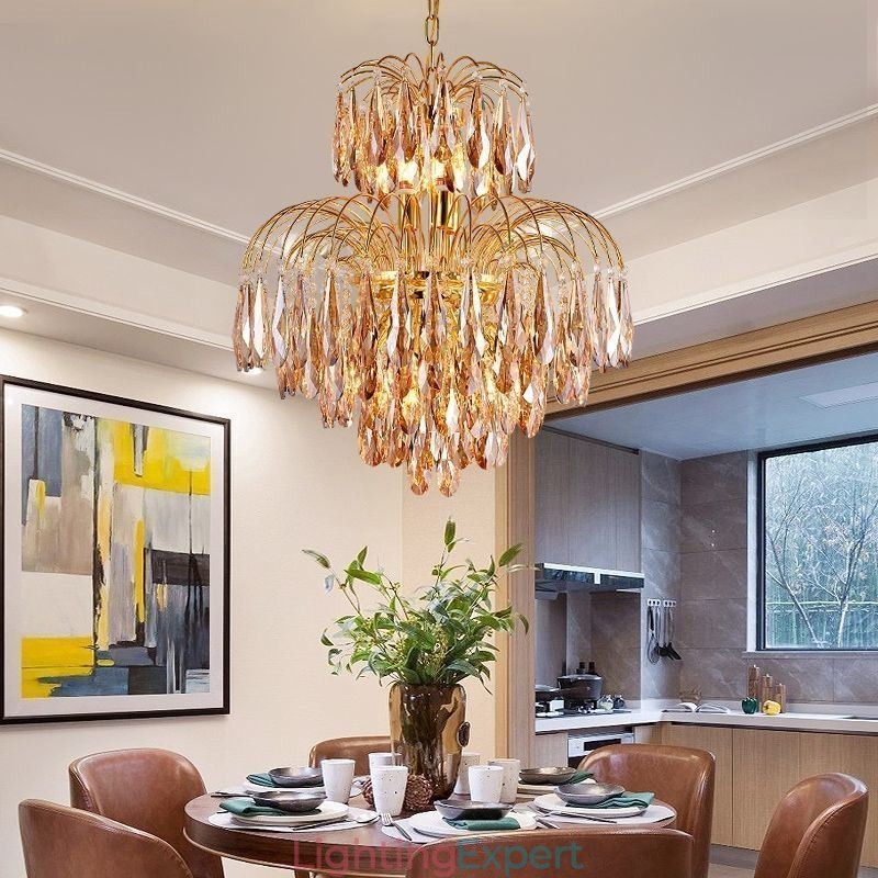 Crystal Pendant Light Contemporary Duplex Decorative Ceiling Light