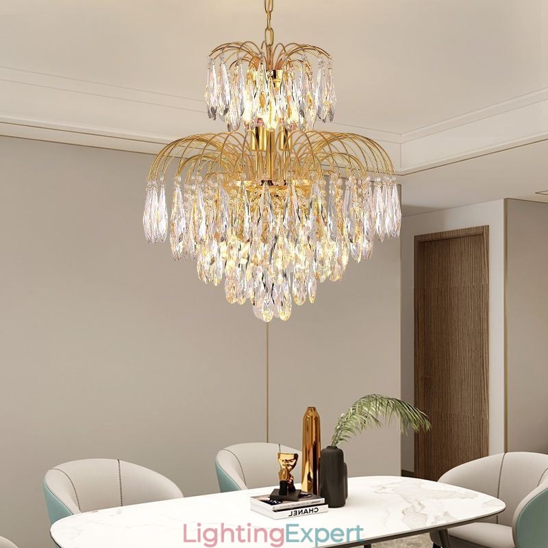 Crystal Pendant Light Contemporary Duplex Decorative Ceiling Light