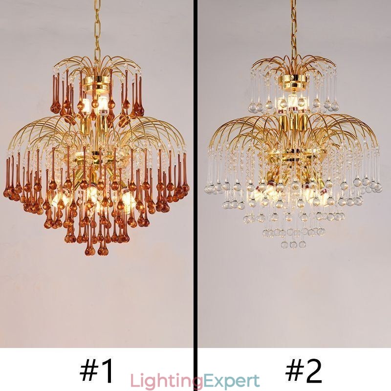 Crystal Pendant Light Elegant Duplex Decorative Ceiling Light