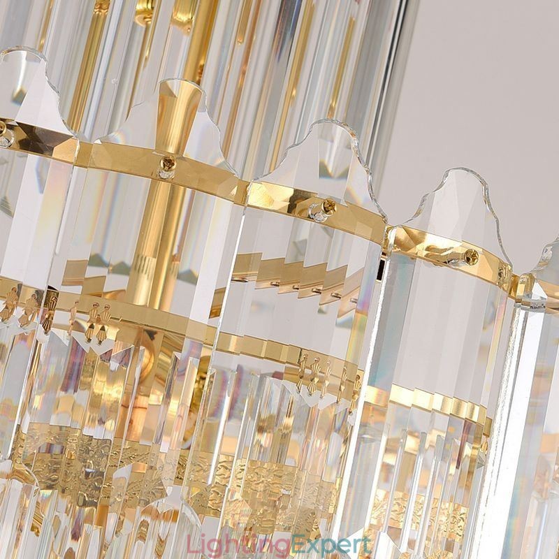 Tapered Crystal Pendant Light Luxury Duplex Decorative Ceiling Light