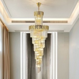 Tapered Crystal Pendant Light Duplex Decorative Ceiling Light