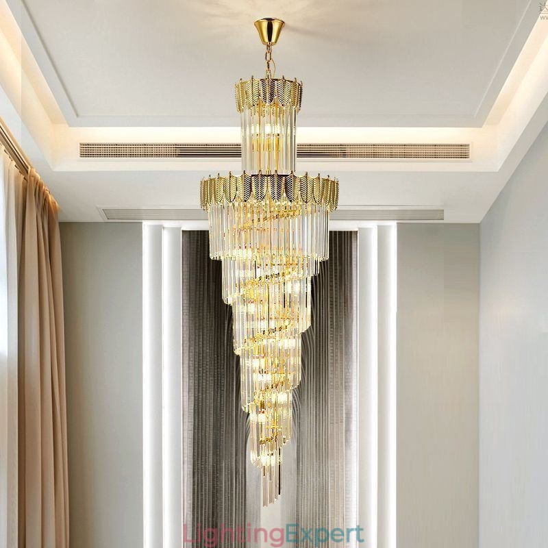 Tapered Crystal Pendant Light Duplex Decorative Ceiling Light