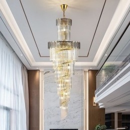 Tapered Crystal Pendant Light Duplex Decorative Ceiling Light