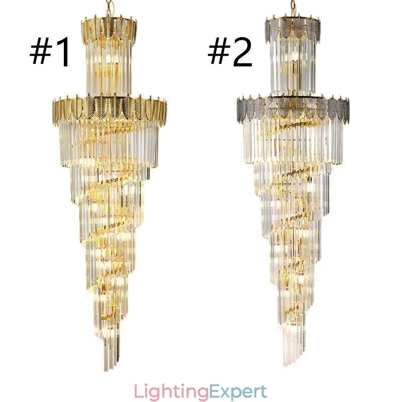 Tapered Crystal Pendant Light Duplex Decorative Ceiling Light