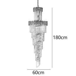 Tapered Crystal Pendant Light Duplex Decorative Ceiling Light