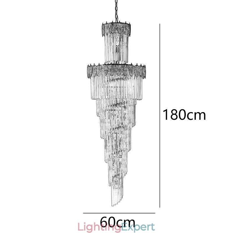 Tapered Crystal Pendant Light Duplex Decorative Ceiling Light