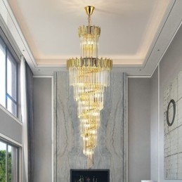 Tapered Crystal Pendant Light Duplex Decorative Ceiling Light