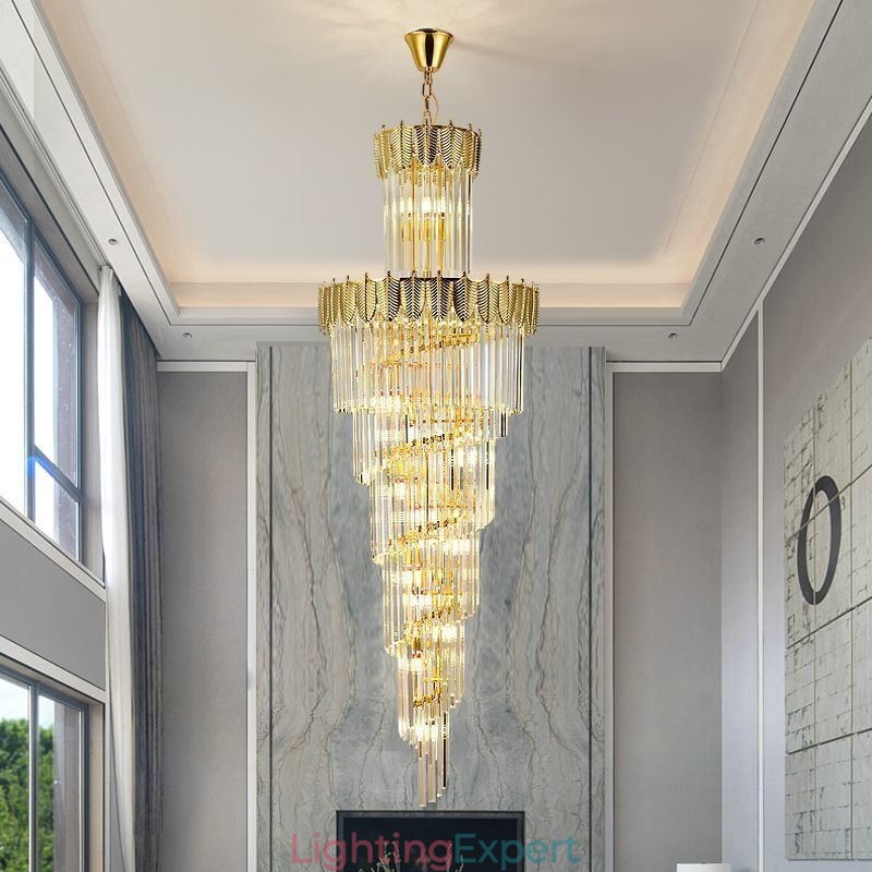 Tapered Crystal Pendant Light Duplex Decorative Ceiling Light