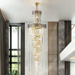 Tapered Crystal Pendant Light Duplex Decorative Ceiling Light