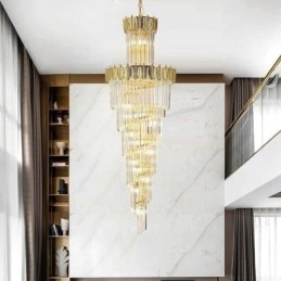 Tapered Crystal Pendant Light Duplex Decorative Ceiling Light