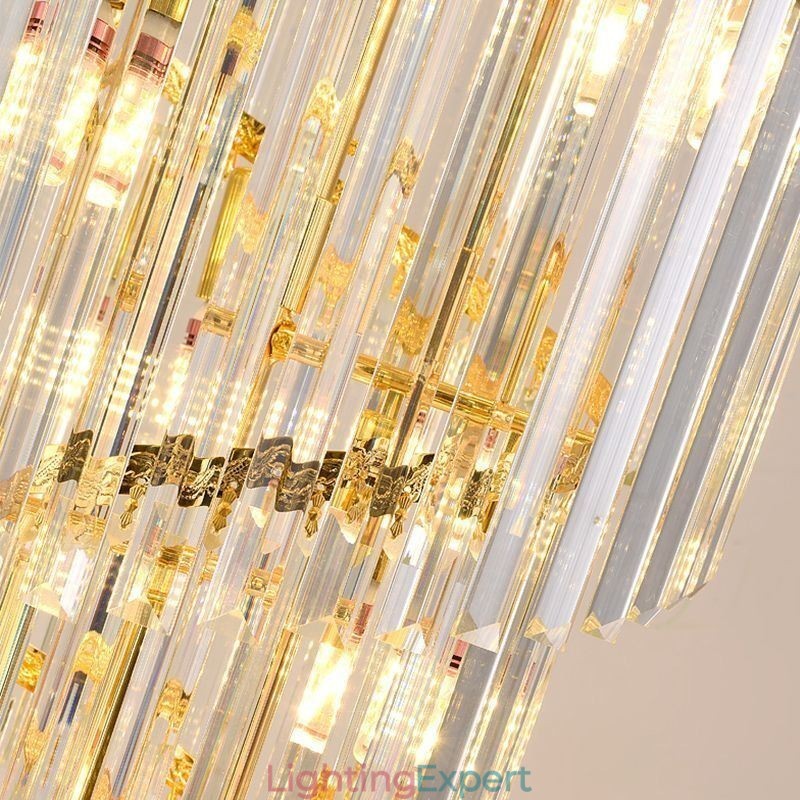 Tapered Crystal Pendant Light Duplex Decorative Ceiling Light