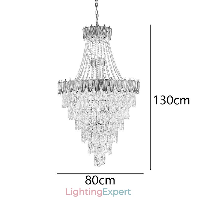 Tapered Crystal Pendant Light Eye catching Duplex Decorative Ceiling Light