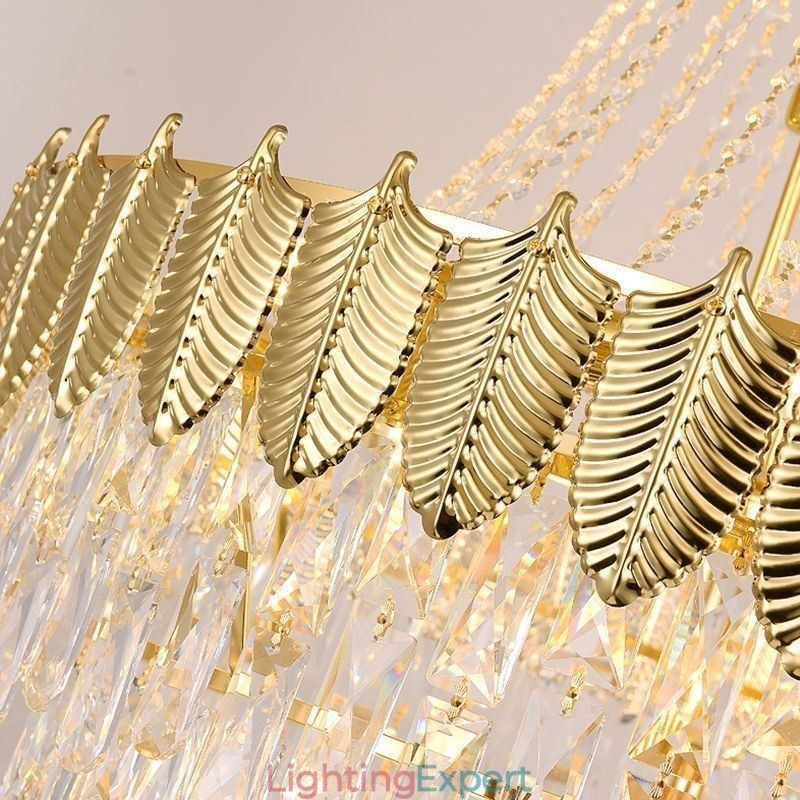 Tapered Crystal Pendant Light Eye catching Duplex Decorative Ceiling Light