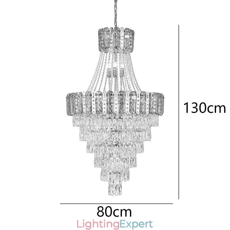 Tapered Crystal Pendant Light Exquisite Duplex Decorative Ceiling Light