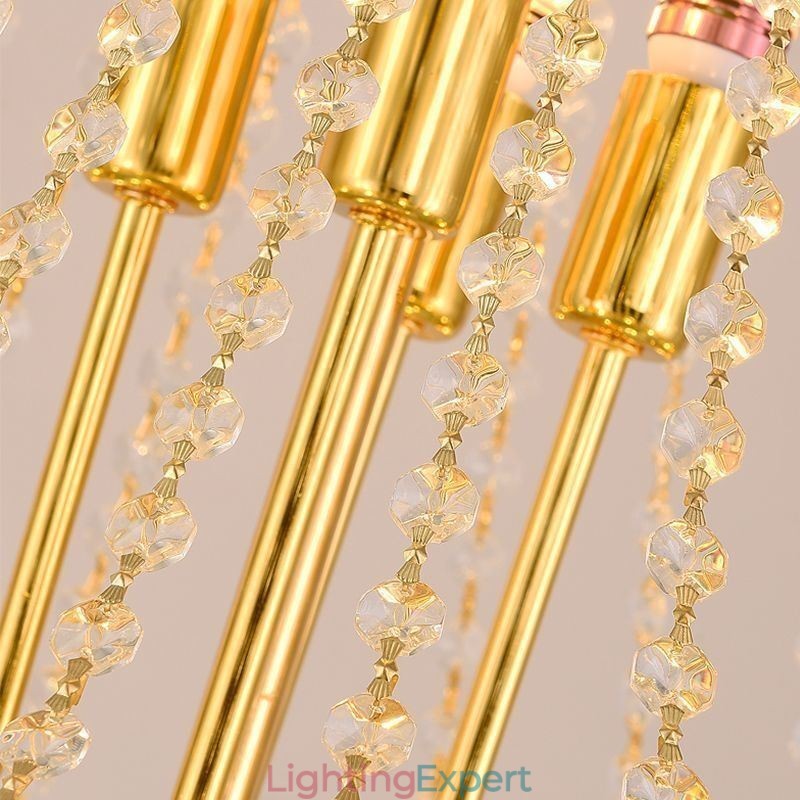 Tapered Crystal Pendant Light Exquisite Duplex Decorative Ceiling Light