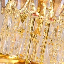 Tapered Crystal Pendant Light Duplex Decorative Ceiling Light 80cm