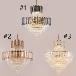 Tapered Crystal Pendant Light Duplex Decorative Ceiling Light